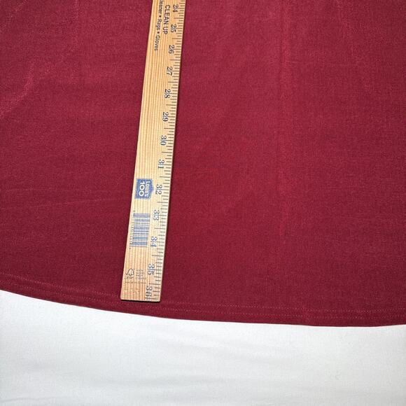 Jostar Dress Short Sleeve Stretch Travel Fabric Size Large Maroon Cranberry EUC - Picture 9 of 11